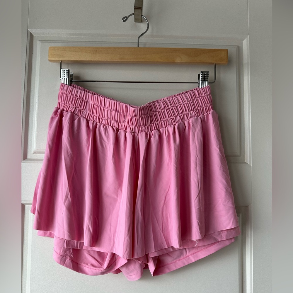 Luogongzi Pink Women's Athletic Shorts